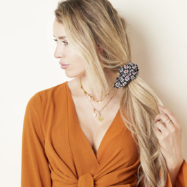 Scrunchie- Flora Colors 'zwart'