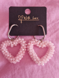 Oorbellen- Pink Christmas 'zilver'
