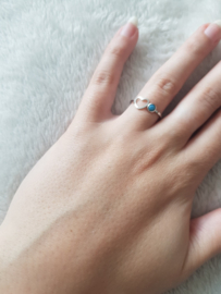 Ring-Birthstone 'zilver' verstelbaar- maand december
