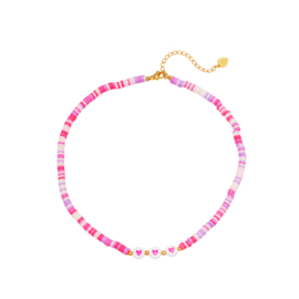 Ketting- Pink Hearts 'roze'- kids