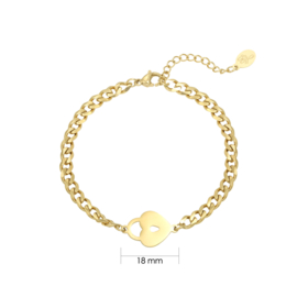 Armband- Locked Heart 'goud'