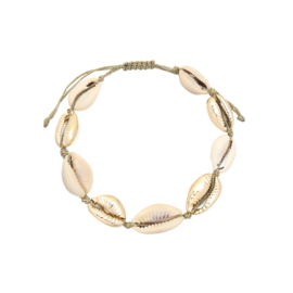 Armband- Schelpjes ' wit & goud'