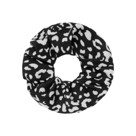 Scrunchie- Pastel Pattern 'zwart'