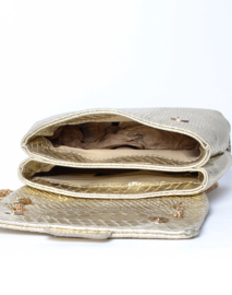 Tas- Snake Metallic 'goud' (echt leer)