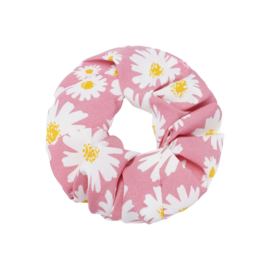 Scrunchie- Daisy Flowers 'roze'