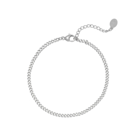 Armband- Tiny Plain Chains 'zilver'