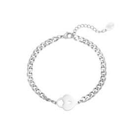 Armband- Locked Heart 'zilver'