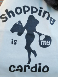 Katoenen tas- Shopping is Cardio