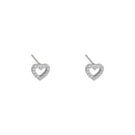 Oorbellen- Mini Heart 'zilver'