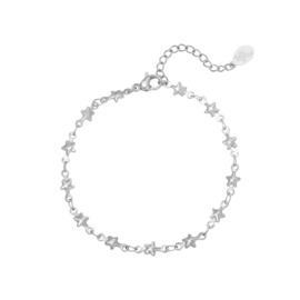 Armband- Chained Stars 'zilver'