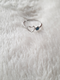 Ring-Birthstone 'zilver' verstelbaar- maand december