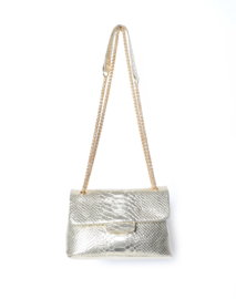 Tas- Snake Metallic 'goud' (echt leer)