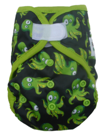 Fluffy Nature Newborn plus overbroekje (2,5-6,5 kg) - Green Octopus