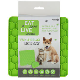 Eat Slow Live Longer Fun & Relax Lick Mat Groen