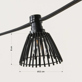 Rotan lampenkapje voor lichtsnoer - Zwart