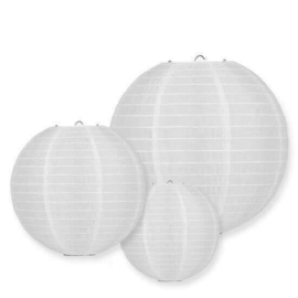 Witte nylon lampionnen pakket 35 stuks