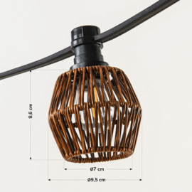 Rotan lampenkapje Petra - donkere houtkleur