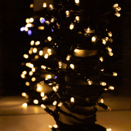 Kerstverlichting koppelbaar buiten met blauwe fonkel - 100 led lampjes