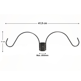 Dubbele decoratiehaak voor prikkabel paal
