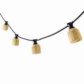 Prikkabel met beige lampenkapjes