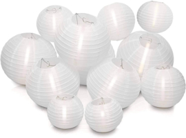 Witte nylon lampionnen pakket 20 stuks