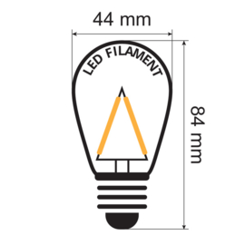 Led lamp filament transparant dimbaar 3 Watt - 2650K