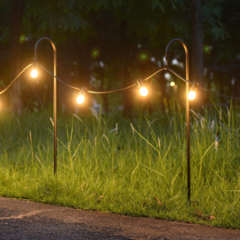 Metalen tuinpaal met ophanghaak 120 cm - set a 5 stuks