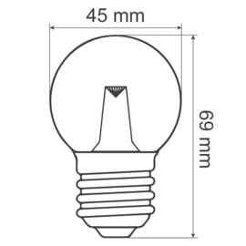 Led lamp transparant met lens dimbaar 2 Watt - 2650K