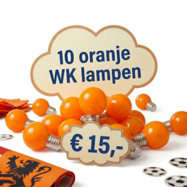 Oranje WK lampen in je prikkabel - 10 stuks
