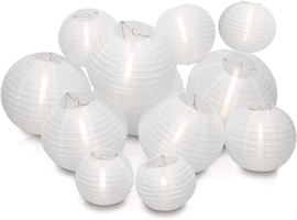 Witte nylon lampionnen pakket 10 stuks