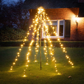 Vlaggenmast kerstboom 2 meter - 192 led lampjes