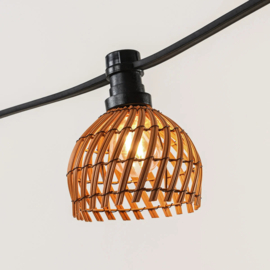Rotan lampenkapje Hanna - donkere houtkleur