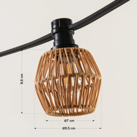 Rotan lampenkapje Daniëlle - lichte houtkleur