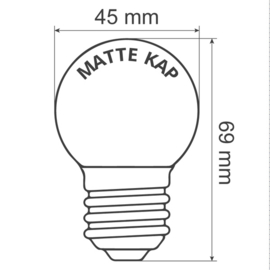 Led lamp matte kap warm wit 2650K - 1 Watt