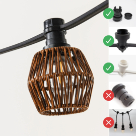 Rotan lampenkapje Petra - donkere houtkleur