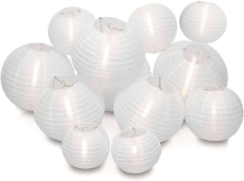 Witte nylon lampionnen pakket 30 stuks