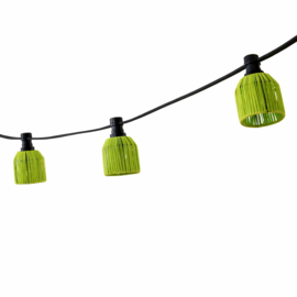 Prikkabel met groene lampenkapjes