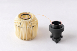 Prikkabel lichtsnoer met lampenkapjes kleurmix