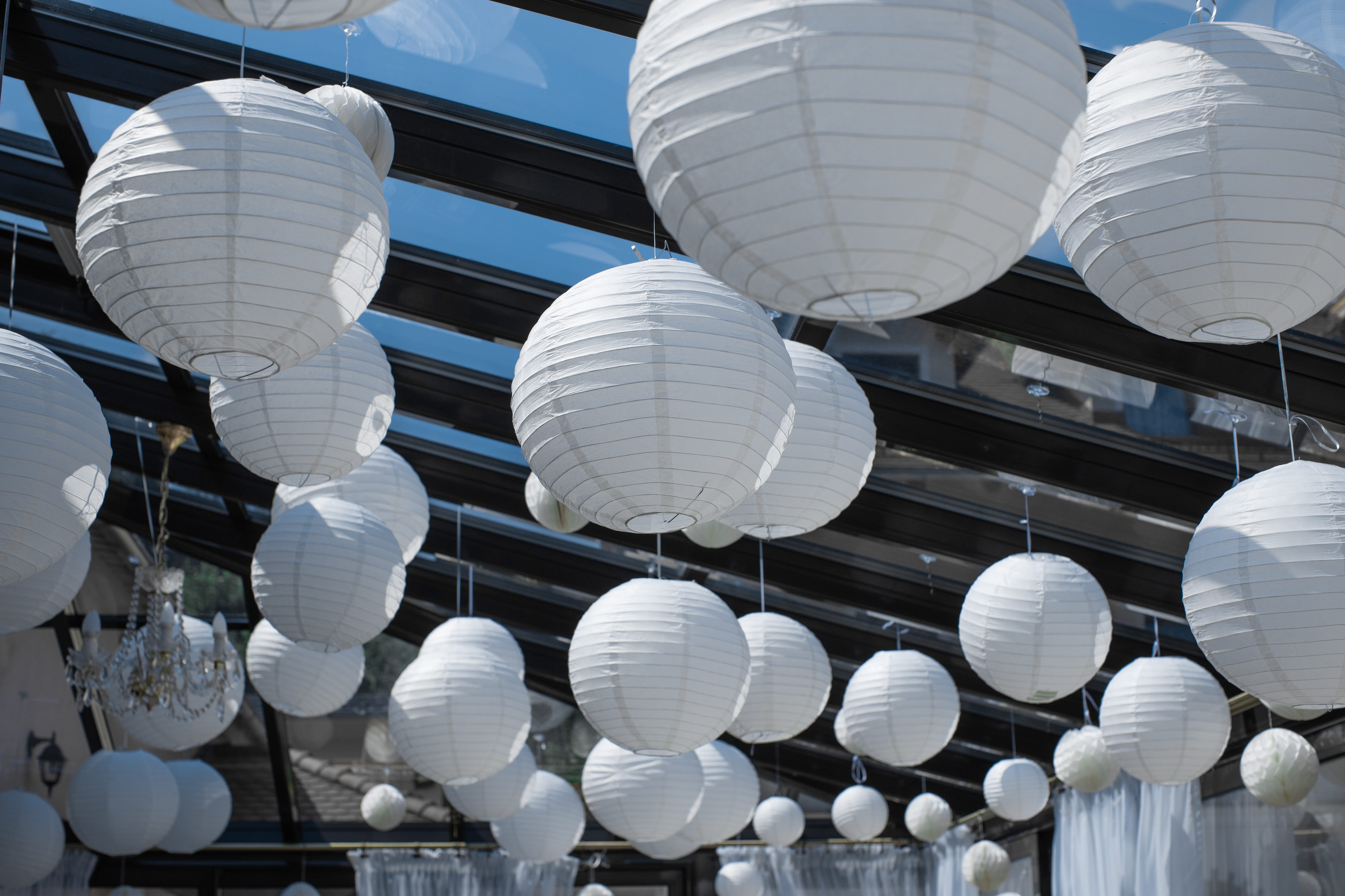 Lampion pakket 20 witte papieren lampionnen
