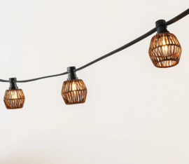 Rotan lampenkapje Petra - donkere houtkleur
