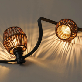Rotan lampenkapje Petra - donkere houtkleur