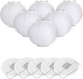 Lampion wit rijstpapier 45 cm - 5 stuks