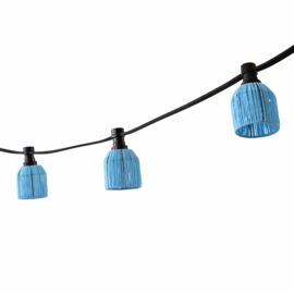 Prikkabel met lichtblauwe lampenkapjes