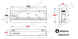 Aflamo Imperial 36 | 93cm  - Elektrische inbouwhaard