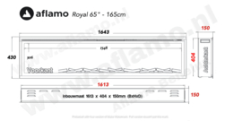 Aflamo Royal 165cm  - Elektrische inbouwhaard