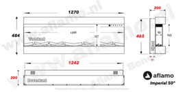 Aflamo Imperial 50 | 127cm  - Elektrische inbouwhaard