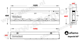 Aflamo Imperial 60 | 152cm  - Elektrische inbouwhaard