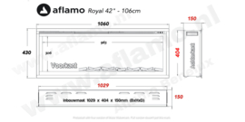 Aflamo Royal 107cm - Elektrische inbouwhaard