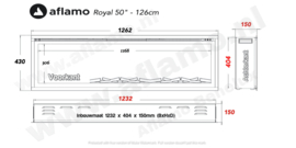 Aflamo Royal 128cm  - Elektrische inbouwhaard