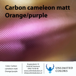 Kleurenstaal  Carbon kameleon mat oranje/paars mat